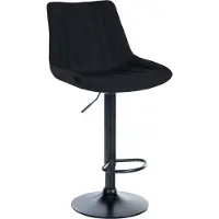 DELUKE Barhocker RIO - Schwarz, Stoff, Schwarz | Barhocker mit Lehne Barstuhl Tresenhocker Tresenstuhl Kneipenhocker Kneipenstuhl