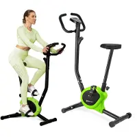 Hop-Sport Heimtrainer Fahrrad HS-010H Rio lime - Ergometer für Zuhause mit praktischem Trainingscomputer & verstellbarem Sitz, bis 120 kg belastbar