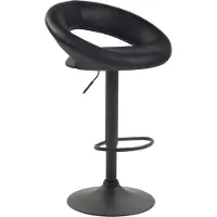 DELUKE Barhocker MEKIM - Kunstleder Schwarz 53x47x80 cm Schwarz | Barstuhl Höhenverstellbar Mit Lehne Drehbar Tresenhocker Tresenstuhl Kneipenhocker