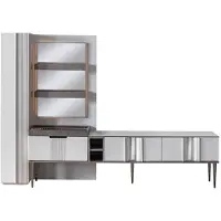 Xl Moebel Gmbh Exklusive Wohnwand Weiße Farbe Designer Möbel für Wohnzimmer LED beleuchtet