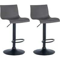 CLP 2er Set Barhocker Branford höhenverstellbar und 360 drehbar grau Material Kunststoff