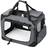 Feandrea Transporttasche für Haustiere, Hundetasche, Transportbox, grau PDC60GY
