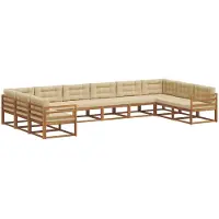 vidaXL Outdoor-Sofagarnitur 10 stk. Natur und Beige