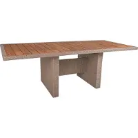 DELUKE Gartentisch ESSEN - Akazie, Weidenbraun, 90x180x75cm | Terrassentisch Wetterfest Outdoor Tisch