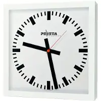 Peweta Funk-Wanduhr "40x40", Standard, Netzbetrieb, Zifferblatt DIN-Balken
