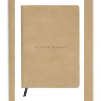Clairefontaine 3x Flying Spirit, Notizbuch A5 mit Fadenbindung und Vintage-Ledereinband, beige, 90 Blatt 90g liniert - Beige 103946C