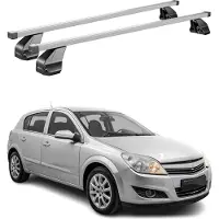 Omac Menabo Dachträger Grundtäger für Opel Astra H 2004-2010 75kg Stahl Silber 2 tlg