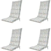 Madison - Gartenstuhlauflage High Back Trivia natur - ca. 123x50 cm - 4er-Set