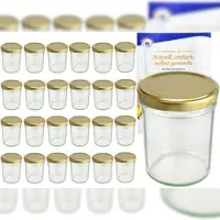 MamboCat 25er Set Sturzglas 230 ml HOCH To 66 goldener Deckel incl. Diamant Gelierzauber Rezeptheft
