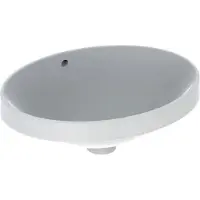 Geberit Einbauwaschtisch VariForm 50x40cm, o HL, m Ü, ov., US glas. / we.