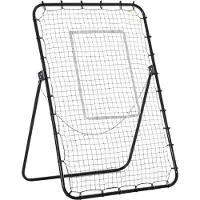 Novzep Verstellbarer Fußball-Rückprallnetz Rebounder, Höhenverstellbar, Schwarz, Kickback