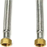 Tucai Edelstahl Flexschlauch 20cm DN13 Panzerschlauch DVGW, IG 1/2" x IG 1/2"
