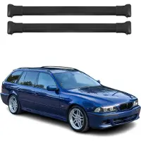 Omtec Dachträger Grundtäger für BMW 5er E39 Touring 1997-2004 75kg Alu Schwarz 2 tlg