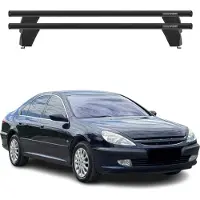 Menabo Dachträger Grundtäger für Peugeot 607 2005-2010 FL 75kg Alu Schwarz 2 tlg