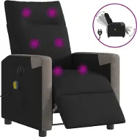 vidaXL Stabli Möbel Massagesessel Elektrisch Schwarz Stoff - Fernseh- & Relaxsessel CC2024849 2parcel