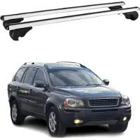 Omtec Dachträger Grundtäger für Volvo XC90 mk1 2002-2014 75kg Alu Silber 2 tlg