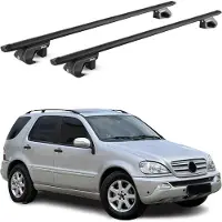 Aurilis Dachträger Grundtäger für Mercedes ML Klasse W163 1998-2005 90kg Alu Schwarz ABE