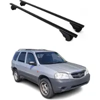 Omtec Dachträger Grundtäger für Mazda Tribute 2001-2007 75kg Metall Schwarz 2 tlg