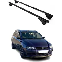 Omtec Dachträger Grundtäger für Fiat Stilo Multiwagon 2001-2010 75kg Metall Schwarz 2x