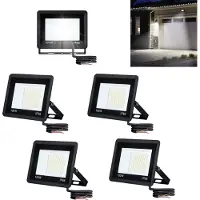 UISEBRT 5x 100W LED Strahler Außen LED Fluter Scheinwerfer Außen IP66 Flutlicht Kaltweiß 7000LM Aussenstrahler Flutlichtstrahler Baustrahler