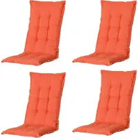 Madison - Gartenstuhlauflage High Back Panama Flammenorange - Ca. 123x50 cm - 4er-Set
