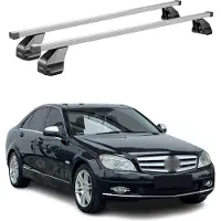 Menabo Dachträger für Mercedes C Klasse W204 Limo 2007-2014 75kg Stahl Silber 2x