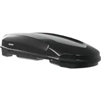 Menabo | Dachbox - Schwarz - 197x94x45 cm - 600 L - Tragfähigkeit 75 kg - Befestigung mit U-Halterungen - Beidseitiges Öffnen