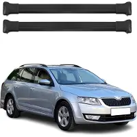 Omtec Dachträger Grundtäger für Skoda Octavia mk3 Kombi 2013-2020 75kg Alu Schwarz 2x