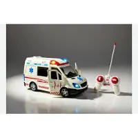 Halay RC Ziekenwagen mit Fernbedienung, Musik und LED-Licht, 35 cm, Spielzeug für Kinder, Rettungsdienst