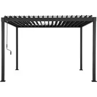 Mirador Pergola 80 Solid 3x4 m Stahl Anthrazit verstellbares Lamellendach Garten Terasse Pergola Winterfest Stabil Pavillion