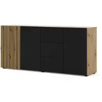 Furnlux Classic FURNLUX Sideboard Auris Beige Und Schwarz 180cm / Hauptfarbe: Schwarz / Abmessungen: 180 x 82 x 42 cm