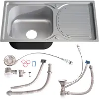 Melko Küchenspüle Edelstahl Spülbecken - Einbauspüle 75,5CM Ausrichtung Links