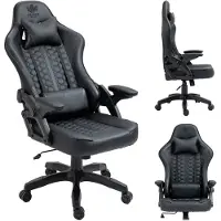 Kraken Chairs Helios Bürostuhl Ergonomisch, Schreibtischstuhl, Drehstuhl, Textil Gaming Sessel, Gamingstuhl, bis zu 130 kg, Schwarz