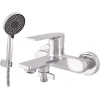 RAV Wand-Wannenmischer NIL in Chrom SLEZAK Ihre Wahl: Mit Handbrause mit festem Halter,