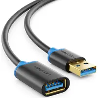 DeleyCON 3,0m USB 3.0 Super Speed Verlängerungskabel - USB A-Stecker zu USB A-Buchse - USB 3.0 Super Speed Technologie bis zu 5 Gbit/s - Schwarz/Blau