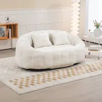 STILVORA Sitzsack Extra breites Loungesofa mit 2 Kissen, dick gepolsterter Relaxsessel, Ecksofa mit Chenille-Stoff,Beige