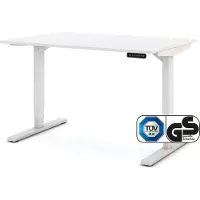 Assmann Elektrisch höhenverstellbarer Schreibtisch Y-Line Weiß, 120x80cm, Memoryfunktion, Kollisionsschutz, 2-fach-Motorik