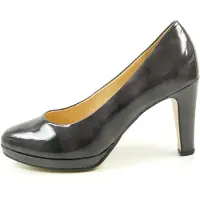 Gabor 51-270 Schuhe Damen Plateau Lack Pumps Weite F , Schuhgröße:37.5, Farbe:Grau