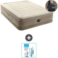 Intex Luftbett - 2 Personen - 152 x 203 x 46 cm - Beige - Inklusive Pumpe - Reperaturset