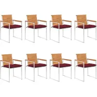 vidaXL Möbel Gartenstühle 8 Stk. mit Kissen Massivholz Akazie - Gartenstühle 3078548