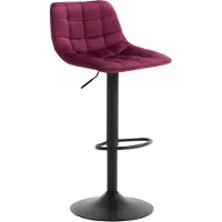 Woltu Barhocker Barstuhl Tresenhocker Bistrohocker Designer Hocker mit Rückenlehne, aus Samt und Metall, höhenverstellbar drehbar Bordeaux