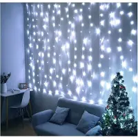 Kaufland Weihnachtsvorhang Led 3X3M 300 Micro Usb Lichter, 8 Modi, Timer, Kalt
