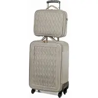 Olivia Lauren Damen Business Kosmetik und Reisekoffer 2er Set Licht Grau Bowatex