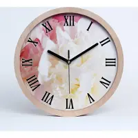 Tulup Holzuhr 20fi cm wanduhr - schwarze Spitzen - Pfingstrose