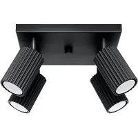 Licht-Erlebnisse Spot Lampe Aluminium GU10 verstellbar 25 cm breit Schwarz 4-flammig quadratisch Modern