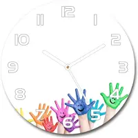 Tulup Wanduhr aus Glas 30fi Glasbild Glasuhr Gehärtetes Glas - weisse-zeiger - Painted hands