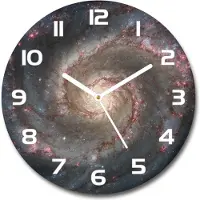Tulup Wanduhr aus Glas 30fi Glasbild Glasuhr Gehärtetes Glas - weisse-zeiger - Nebula