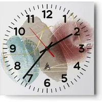 ARTTOR Wanduhr - Quadrat - Glasuhr - Form Figur Abstraktion - 40x40cm - Schleichendes Uhrwerk - Lautlos - zum Aufhängen bereit - Dekoration Modern - Wanddekoration aus Glas - C4AC40x40-5057