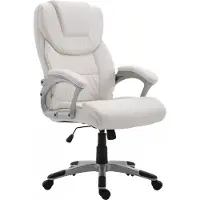 In And OutdoorMatch Luxe Bürostuhl Chiarina Meda - Kunstleder - Weiß - Auf Rollen - Ergonomischer Bürostuhl - Für Erwachsene - Höhenverstellbar