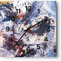ARTTOR Wanduhr - Quadrat - Glasuhr - Abstraktion verschüttet Farben - 30x30cm - Schleichendes Uhrwerk - Lautlos - zum Aufhängen bereit - Dekoration Modern - Wanddekoration aus Glas - C4AC30x30-4383